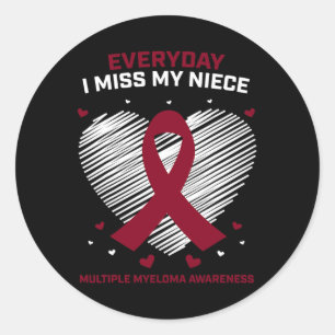 Pegatina Redonda Regalos Productos para el Cáncer de Sangre Niña Mi