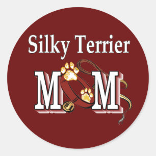 Pegatina Redonda Regalos Silky Terrier MOM