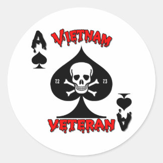 Pegatina Redonda Regalos veteranos de Vietnam de 1972 a 1973