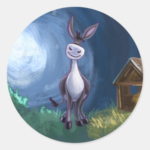 Pegatina Redonda Regalos y accesorios del burro