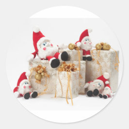 Pegatina Redonda Regalos y gnomos