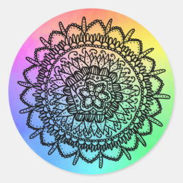 Pegatina Redonda Regenbogen Seestern Mandala