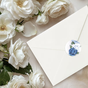 Pegatina Redonda Regency Blue Rosas Bridgerton