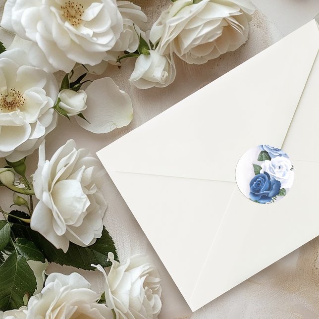 Pegatina Redonda Regency Blue Rosas Bridgerton (Subido por el creador)