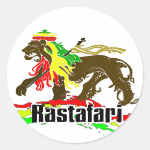 Pegatina Redonda Reggae Rasta Iron, León, Zion 2