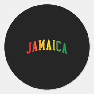 Pegatina Redonda Reggae Retro Jamaica Vintage Jamaicano Hombres Muj