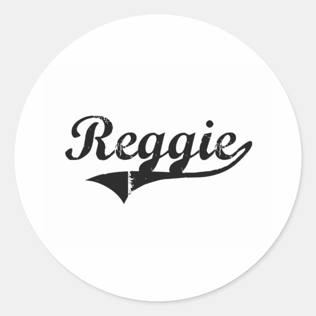 Pegatina Redonda Reggie Classic Style Name (Anverso)