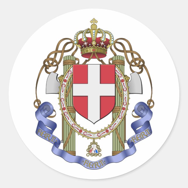 Pegatina Redonda Regia Aeronautica, Italia (Anverso)