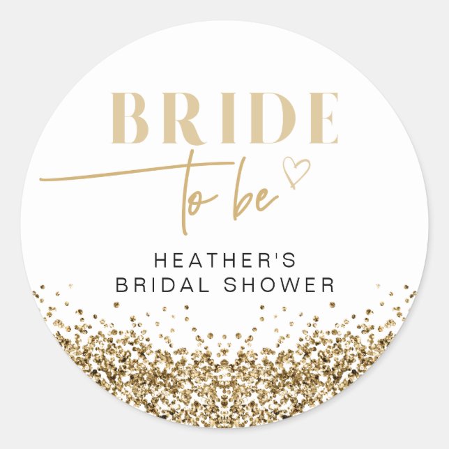 Pegatina Redonda REGINA Amarillo Dorado Lentejuelas Despedida de So (Anverso)