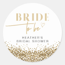 Pegatina Redonda REGINA Amarillo Dorado Lentejuelas Despedida de So