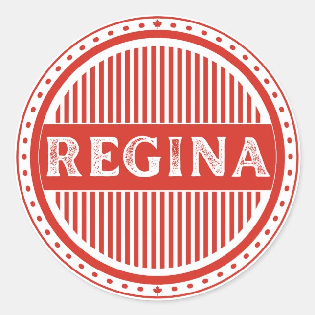 Pegatina Redonda Regina City Pride Emblem – Canadian Identity (Anverso)