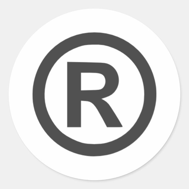 Pegatina Redonda Registrado (Anverso)