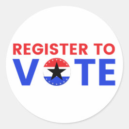 Pegatina Redonda Regístrate Para Votar A Los EEUU Elecciones 2024