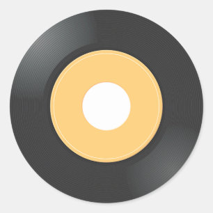 Pegatina Redonda Registro de 45 rpm