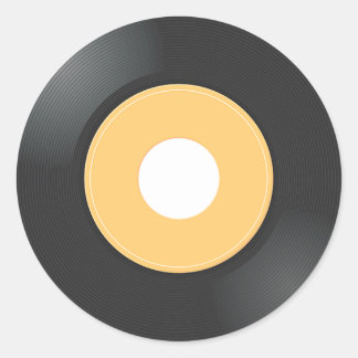 Pegatina Redonda Registro de 45 rpm