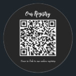 Pegatina Redonda Registro de Bodas digitalizables de código QR míni<br><div class="desc">personalizar con cualquier texto.</div>