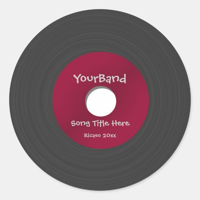 Pegatina Redonda Registro de personalizados (Anverso)