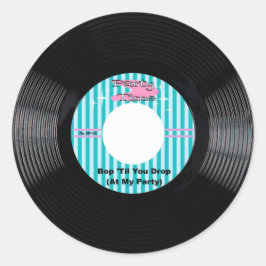 Pegatina Redonda Registro de tiempo de fiesta de 45 rpm