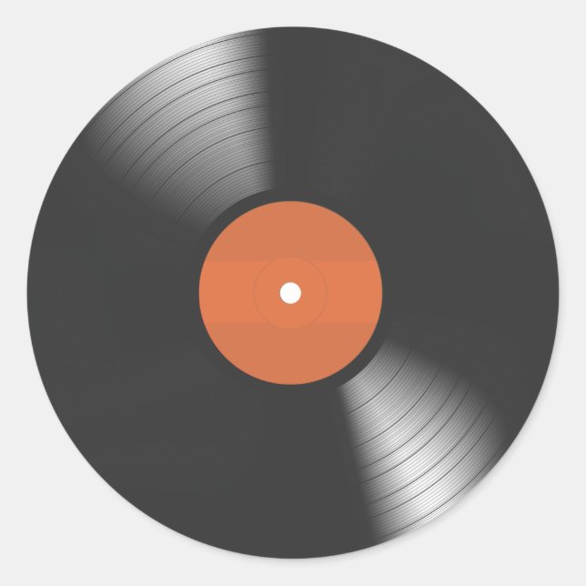 Pegatina Redonda Registro de vinilo (Anverso)
