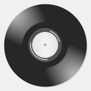 Pegatina Redonda Registro de vinilo