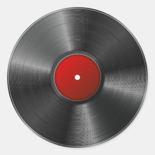 Pegatina Redonda Registro de Vinilo aislado