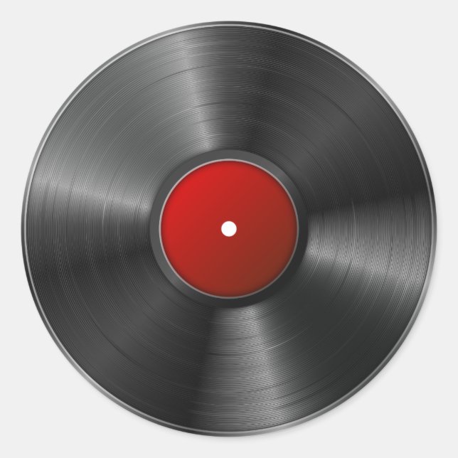 Pegatina Redonda Registro de Vinilo aislado (Anverso)