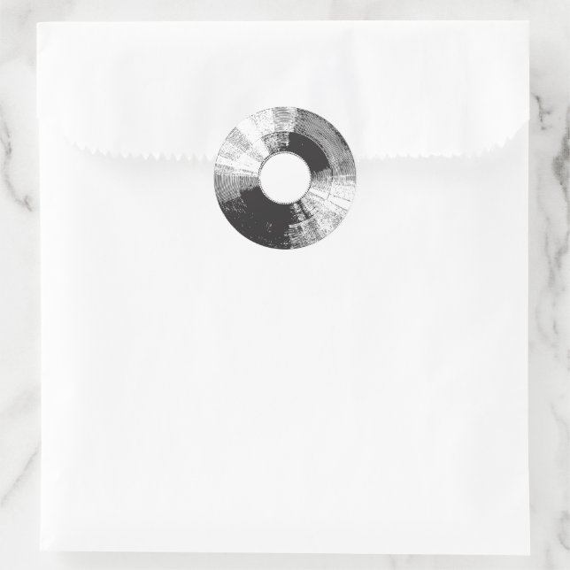 Pegatina Redonda Registro de vinilo con problemas (Bolso)