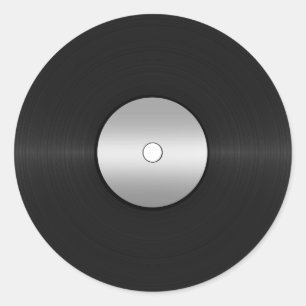 Pegatina Redonda Registro de Vinyl-Look LP