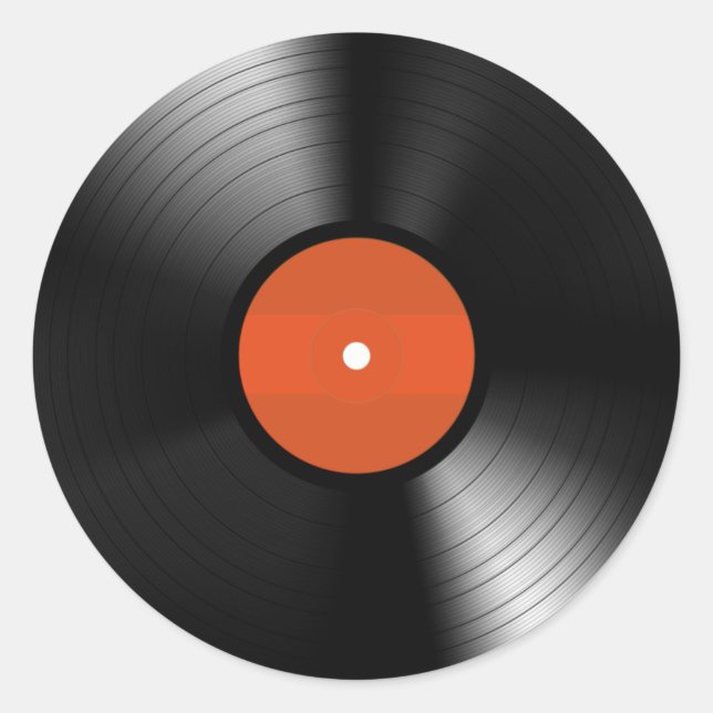 Pegatina Redonda Registro de Vinyle (Anverso)