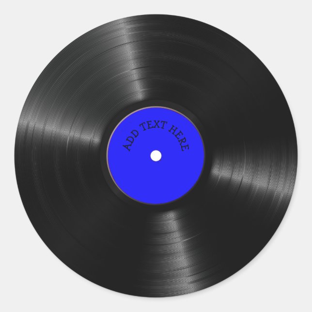 Pegatina Redonda Registro personalizado, álbum retro (Anverso)