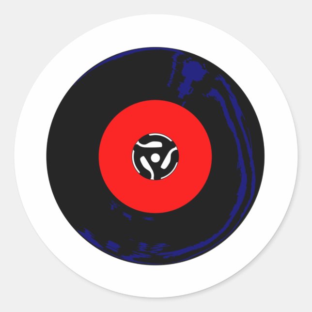 Pegatina Redonda Registro SIngle de 45 RPM (Anverso)