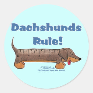 Pegatina Redonda Regla de Dachshunds