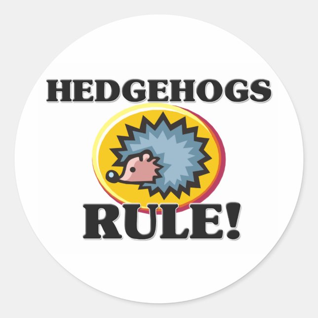 Pegatina Redonda ¡Regla de HEDGEHOGS! (Anverso)