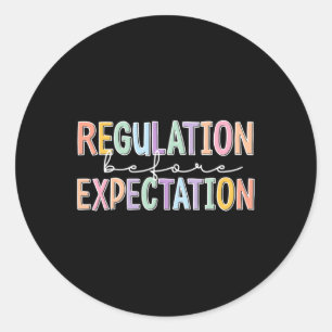 Pegatina Redonda Reglamento de aceptación de la conciencia sobre el