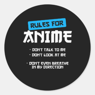 Pegatina Redonda reglas anime ropa manga arte cosplay otaku regalo