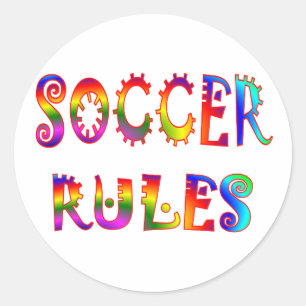 Pegatina Redonda Reglas de fútbol