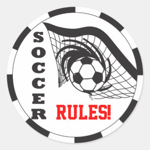 Pegatina Redonda ¡Reglas de fútbol!