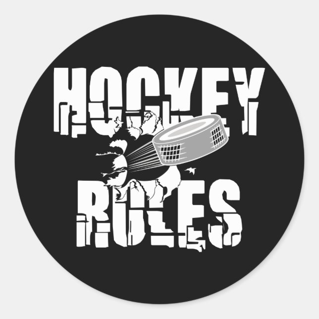 Pegatina Redonda Reglas de hockey (Anverso)