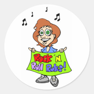PEGATINA REDONDA REGLAS DE ROCK 'N ROLL
