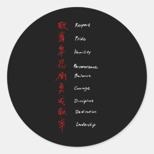 Pegatina Redonda Reglas de Shotokan Karate