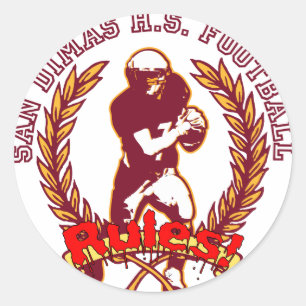 Pegatina Redonda ¡REGLAS del fútbol de San Dimas HS!