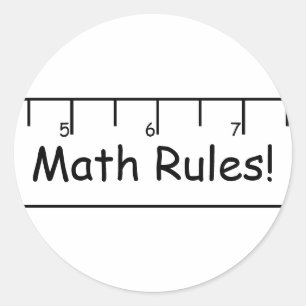 Pegatina Redonda ¡Reglas matemáticas!