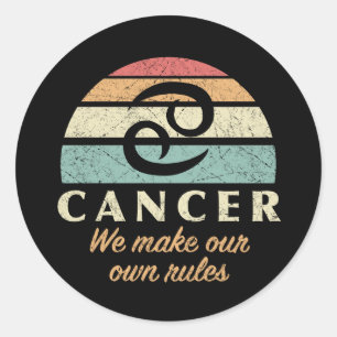 Pegatina Redonda Reglas Zodiac de Cáncer Gracioso