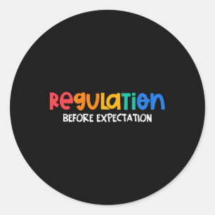 Pegatina Redonda Regulación antes de la expectativa Autism Awarenes