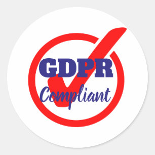 Pegatina Redonda Regulación general de protección de datos compatib