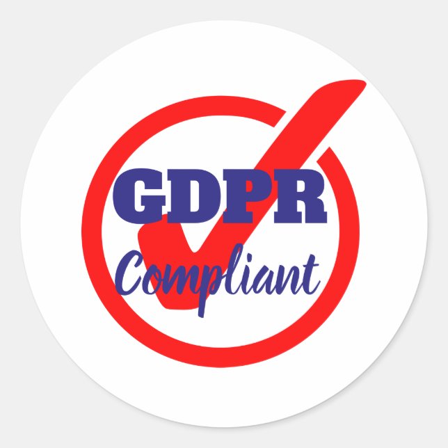 Pegatina Redonda Regulación general de protección de datos compatib (Anverso)