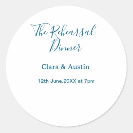 Pegatina Redonda Rehearsal dinner the night before simple minimal m