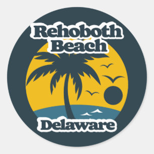 Pegatina Redonda Rehoboth Beach Delaware