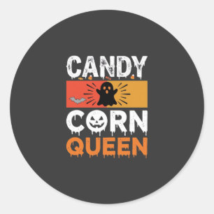 Pegatina Redonda Reina de Caramelo de Halloween Diseño SVG