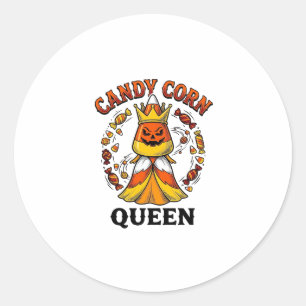 Pegatina Redonda Reina de Caramelo de Maíz Camiseta de Caramelo de 